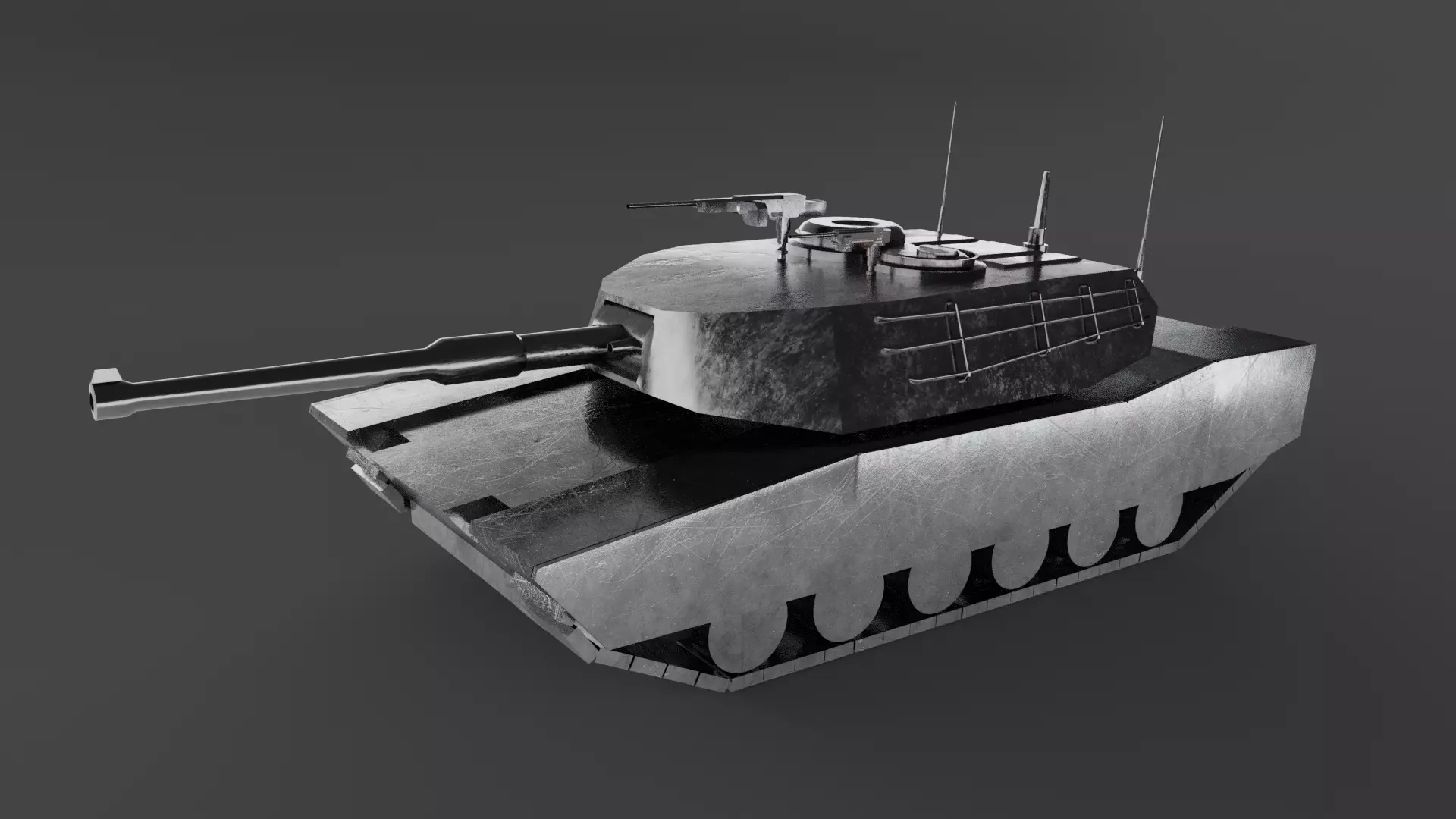 Abram - Tank Low-poly 3D model_0