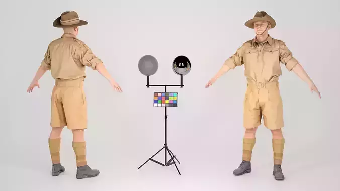 Character of WW 2 Australian soldier in A-pose 149