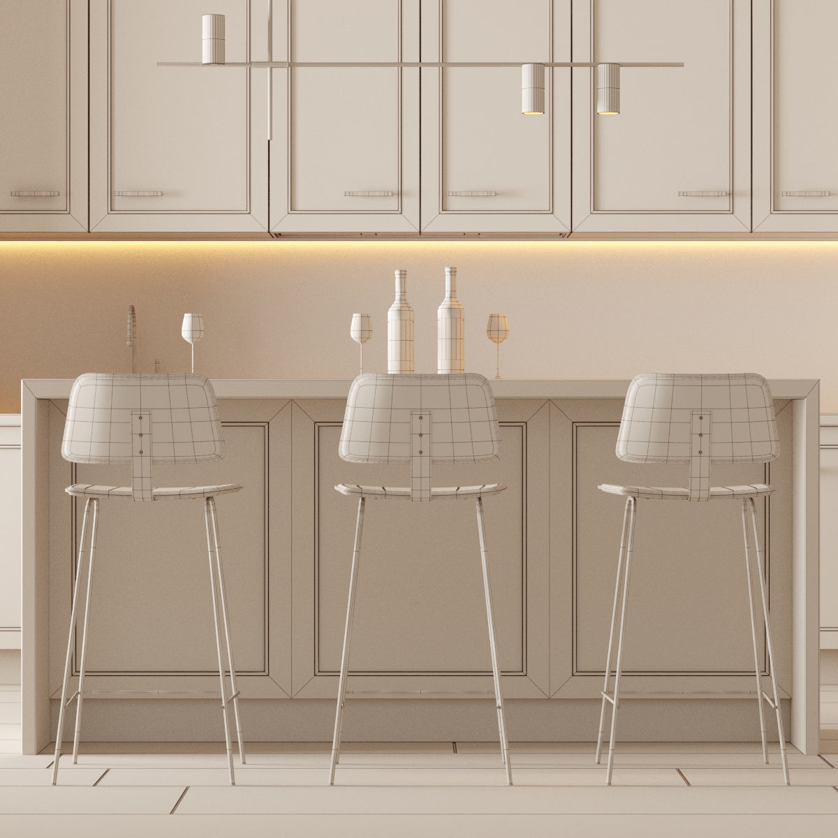 Kitchen 1 modern with cabinets 3D model_21