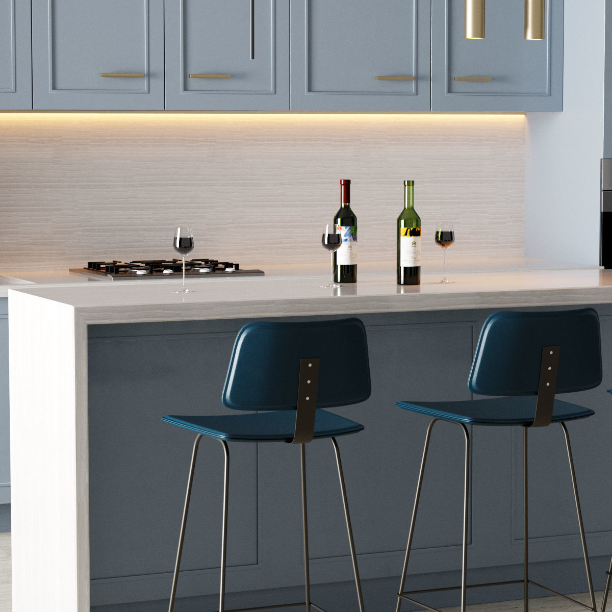 Kitchen 1 modern with cabinets 3D model_22