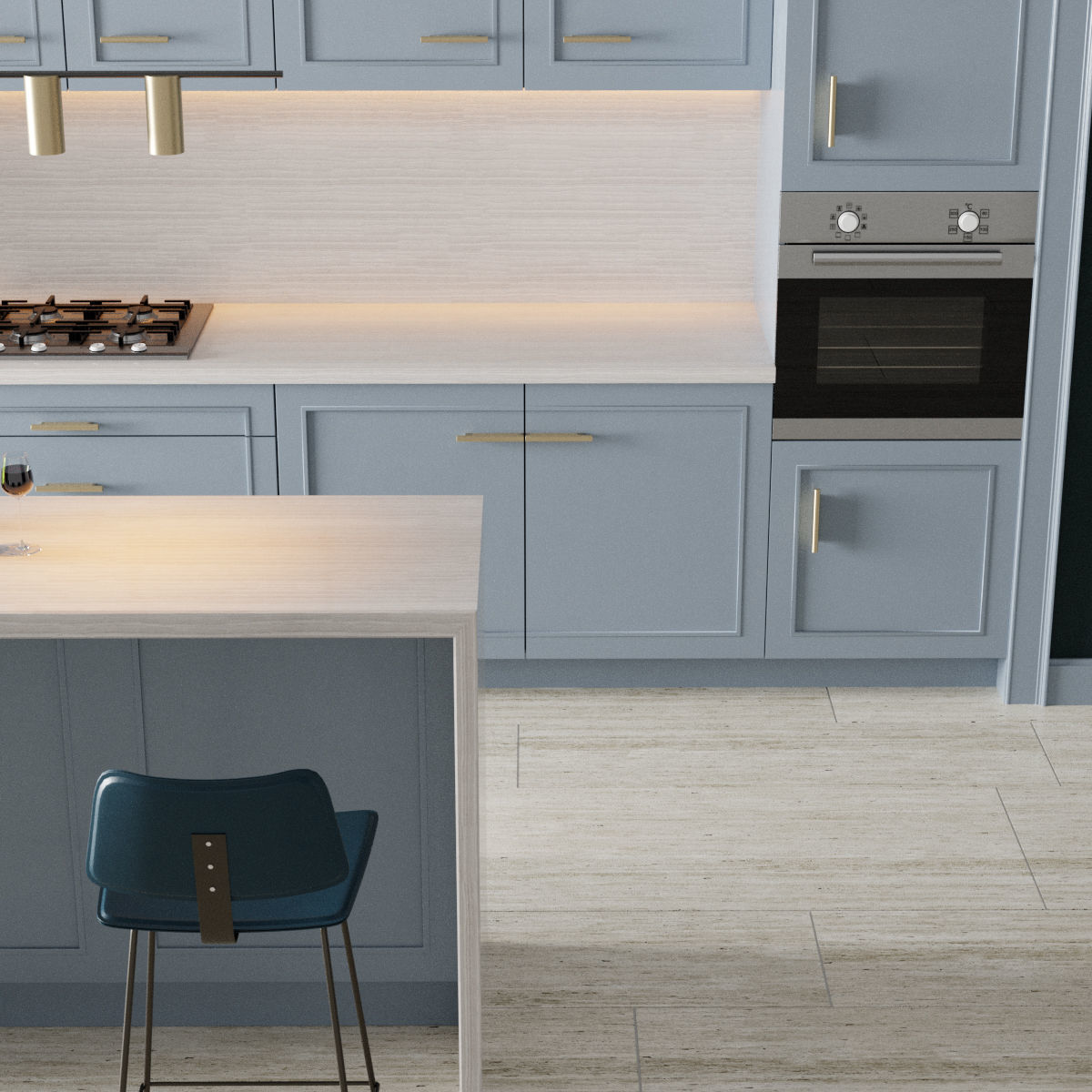 Kitchen 1 modern with cabinets 3D model_18