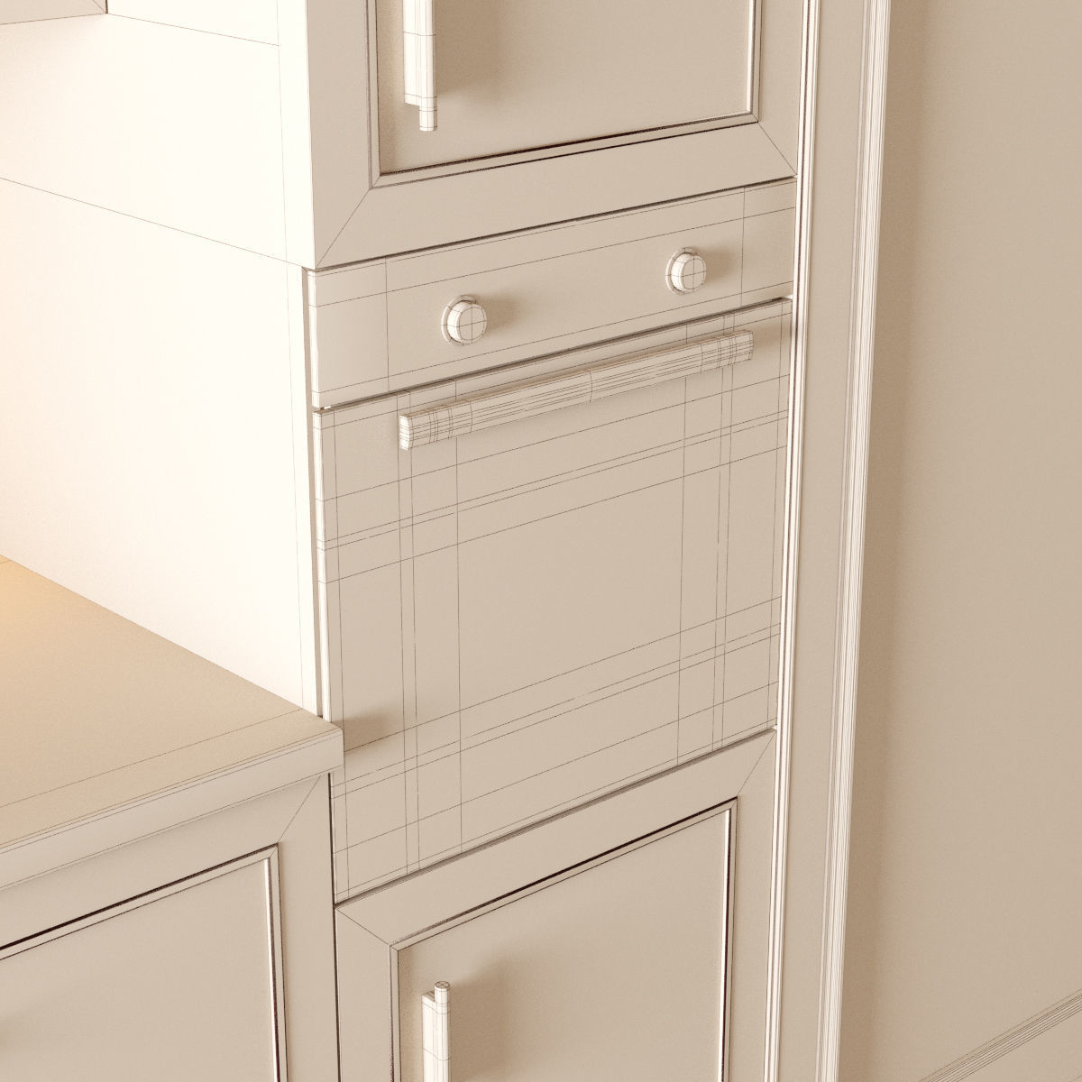 Kitchen 1 modern with cabinets 3D model_7