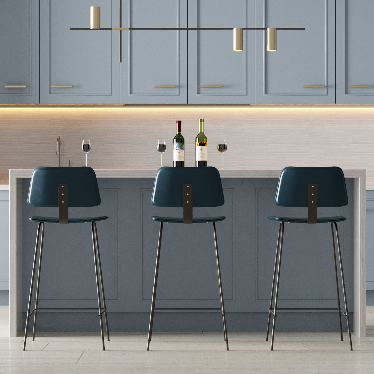 Kitchen 1 modern with cabinets 3D model_20