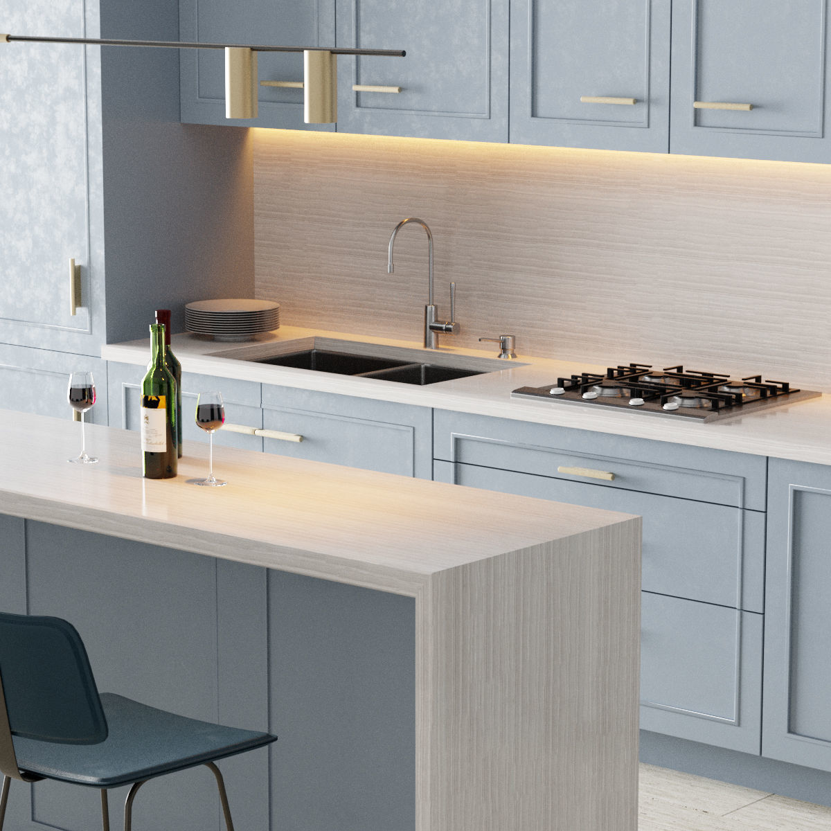 Kitchen 1 modern with cabinets 3D model_24