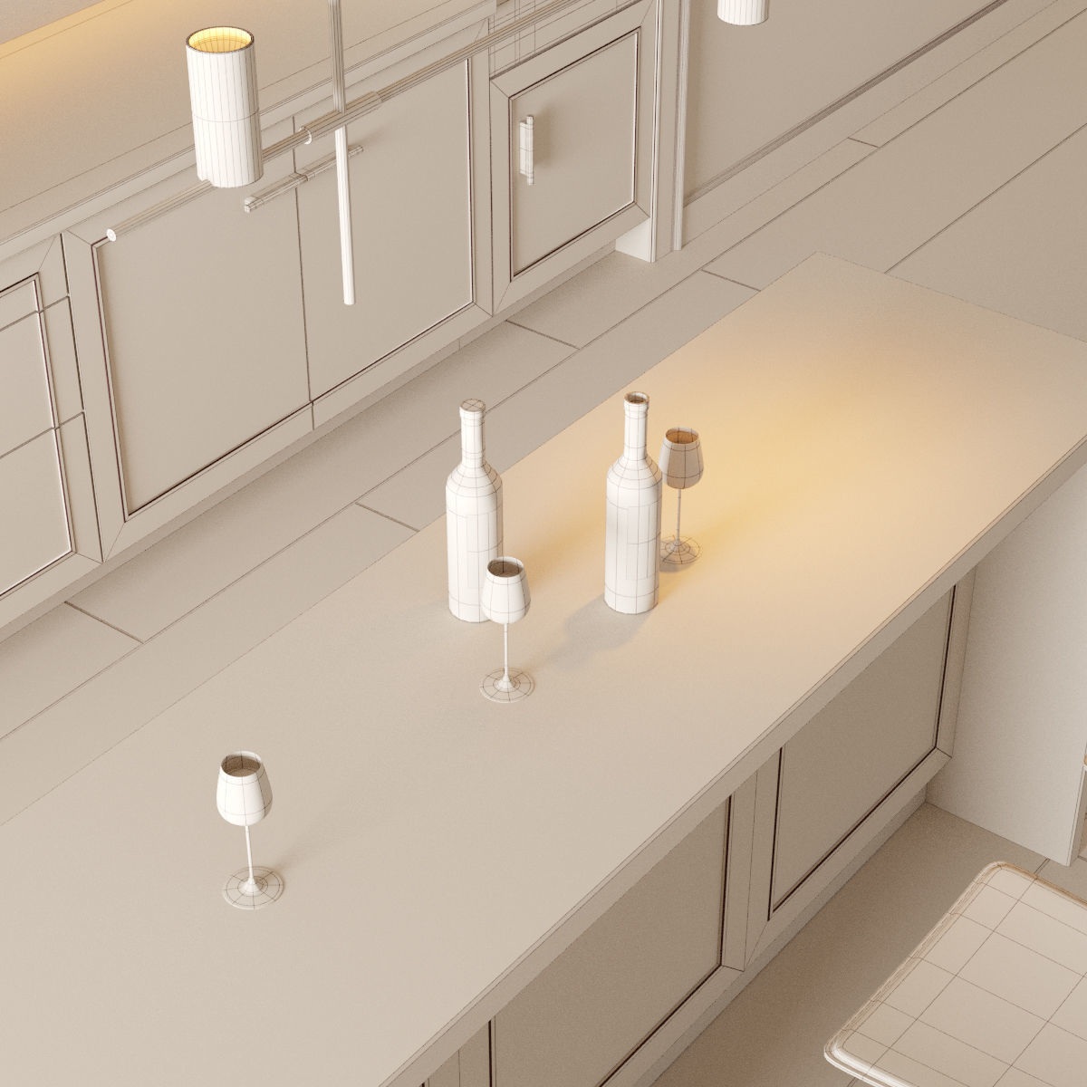 Kitchen 1 modern with cabinets 3D model_15