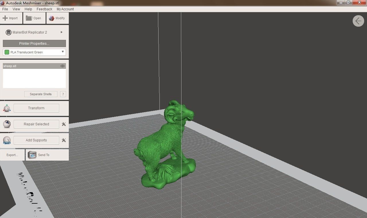 sheep 3D animal on computer screen 3D print model_2