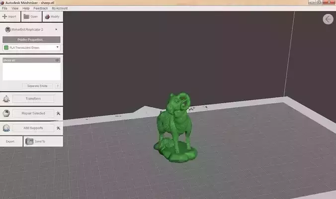 sheep 3D animal on computer screen 3D print model