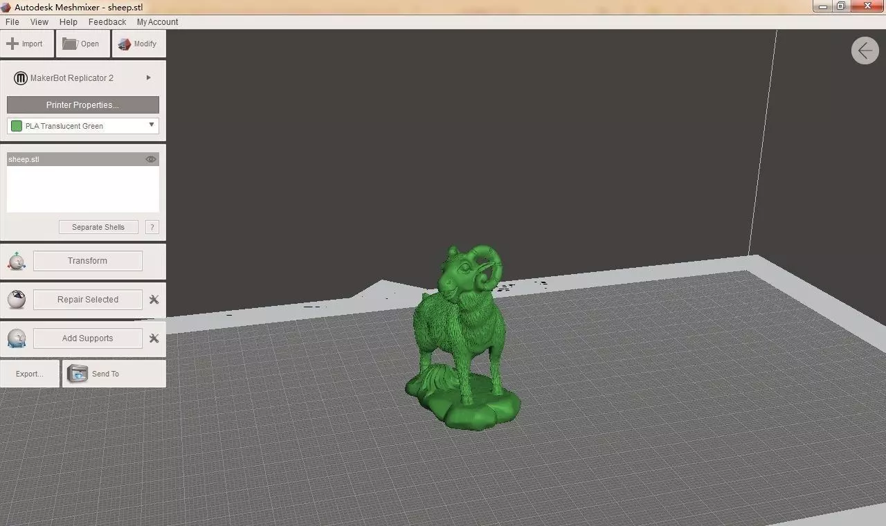 sheep 3D animal on computer screen 3D print model_0