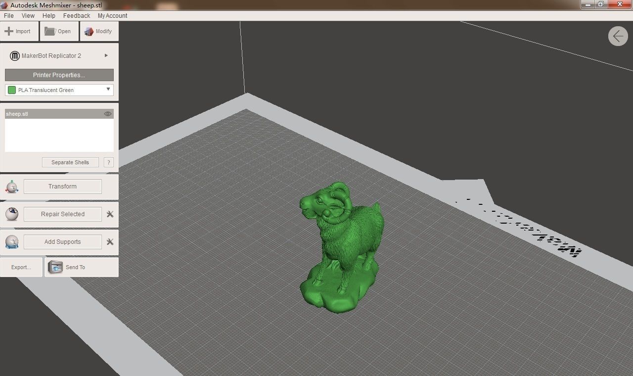 sheep 3D animal on computer screen 3D print model_1