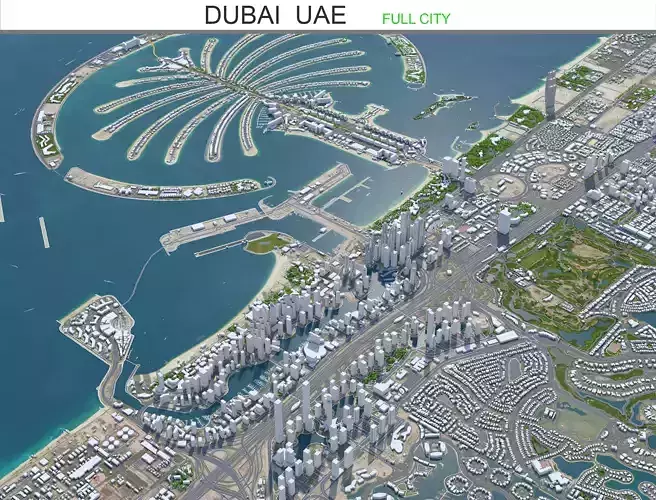 Dubai United Arab Emirates Low-poly 3D model