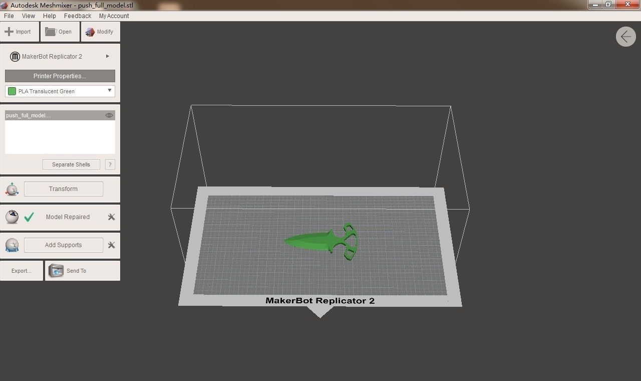 push knife 3D print model_1