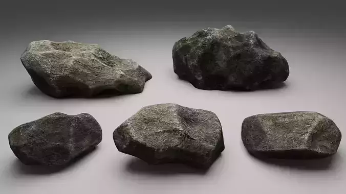 Small Rocks Pack Low-poly 3D model