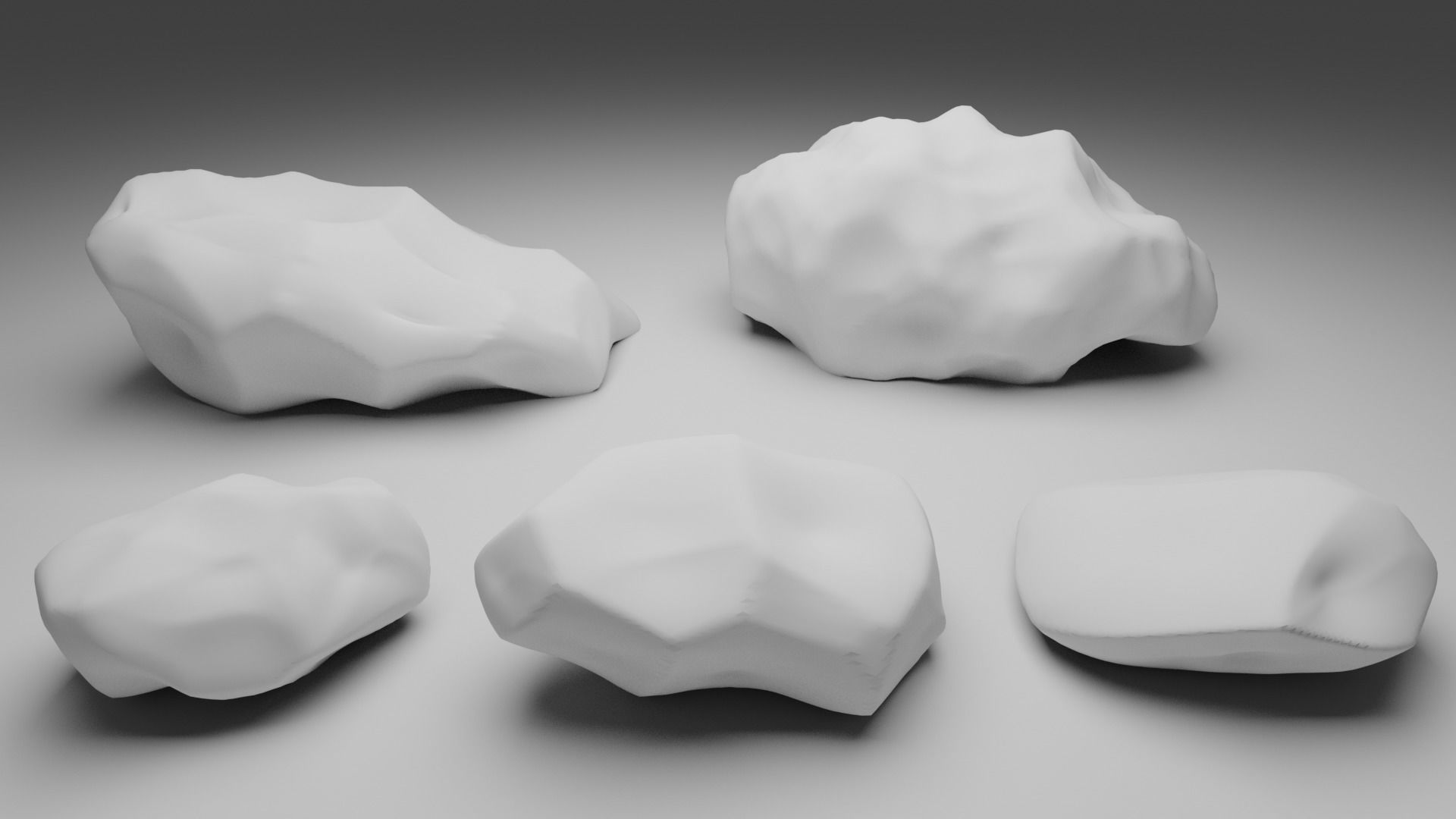 Small Rocks Pack Low-poly 3D model_6
