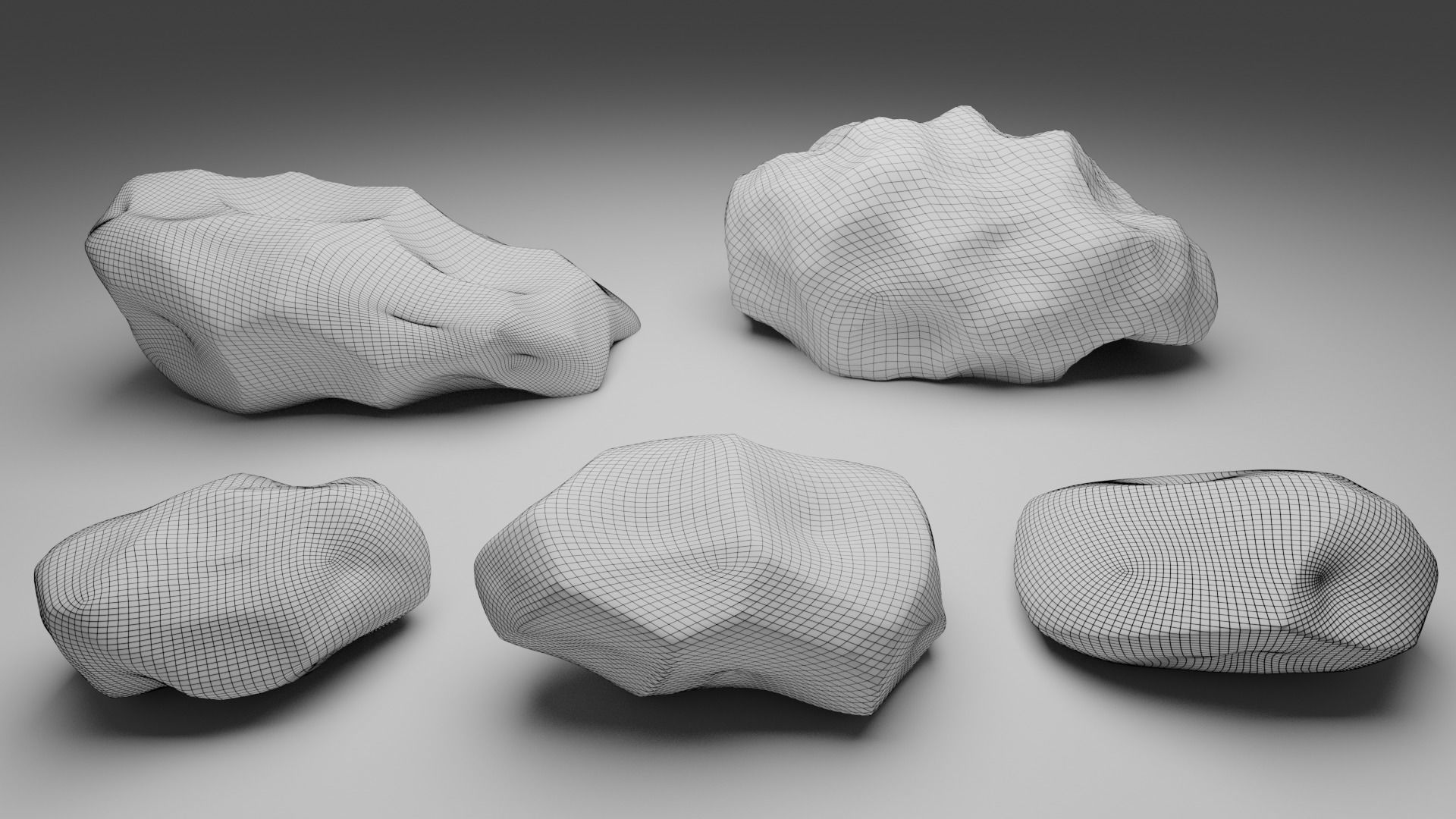 Small Rocks Pack Low-poly 3D model_7