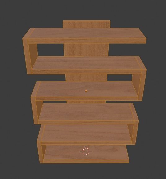 shelf wooden Low-poly 3D model_1