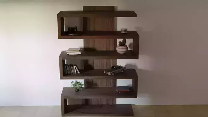 shelf wooden Low-poly 3D model