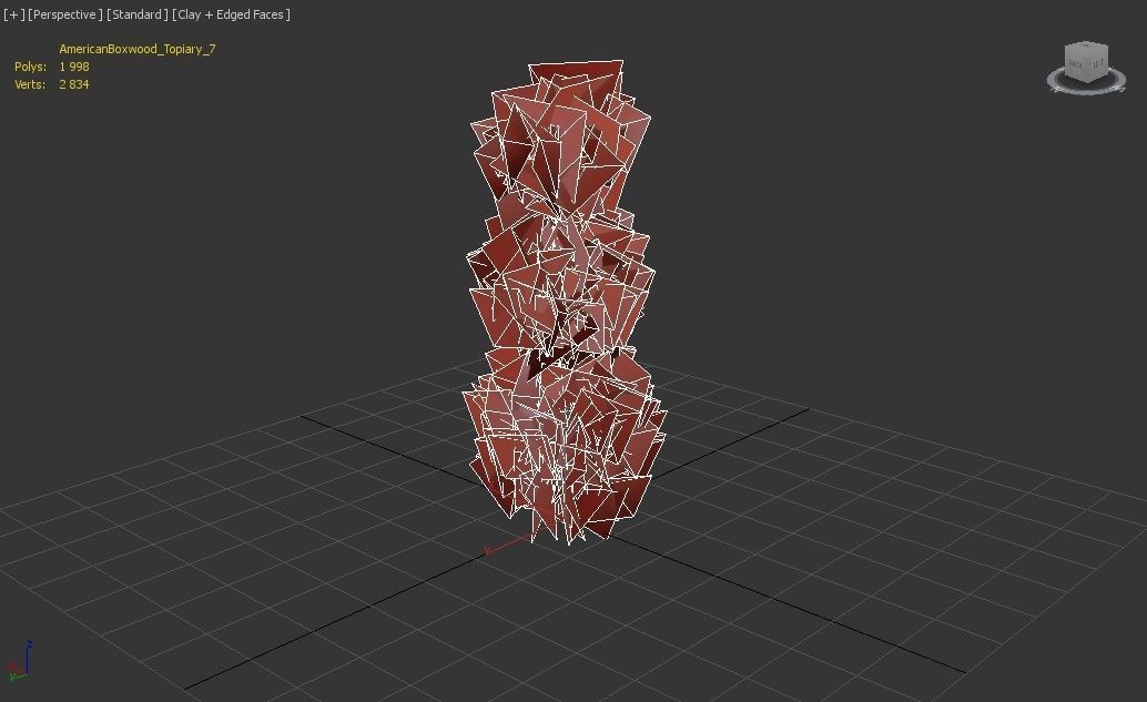 American Boxwood Topiary bush Low-poly 3D model_4