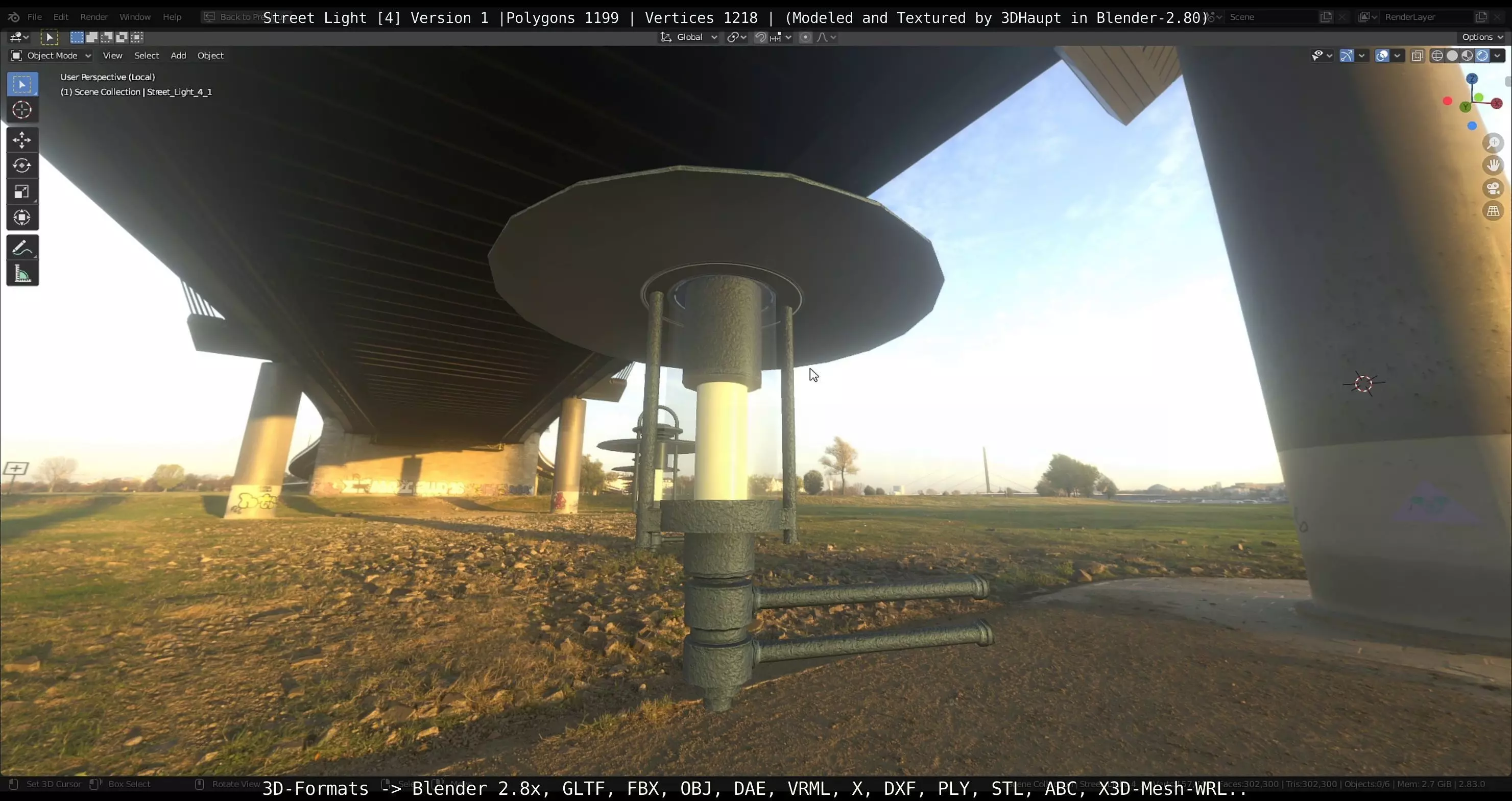 Street Light -4- Object 1 Low-poly 3D model_0