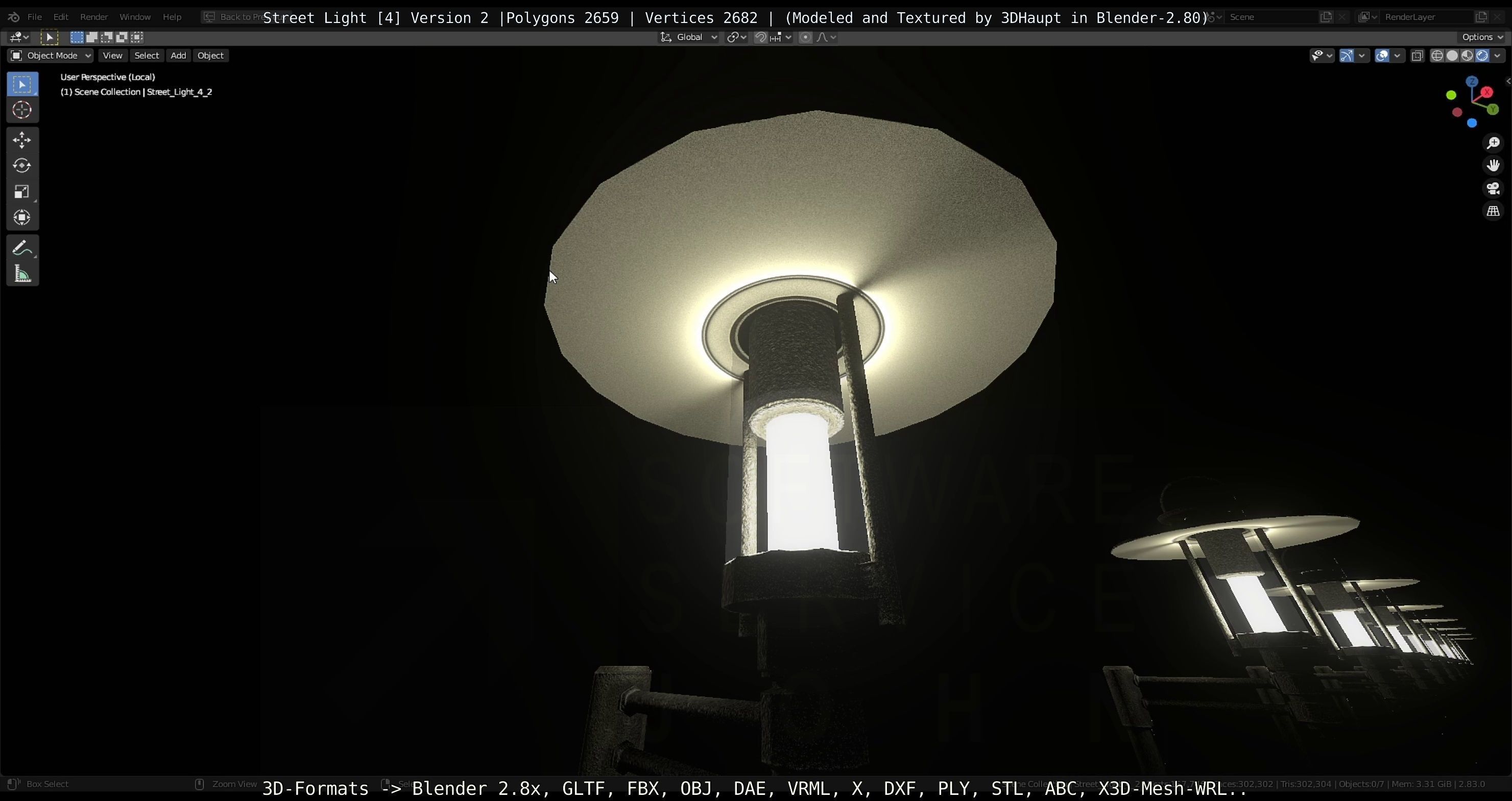 Street Light -4- Object 1 Low-poly 3D model_3