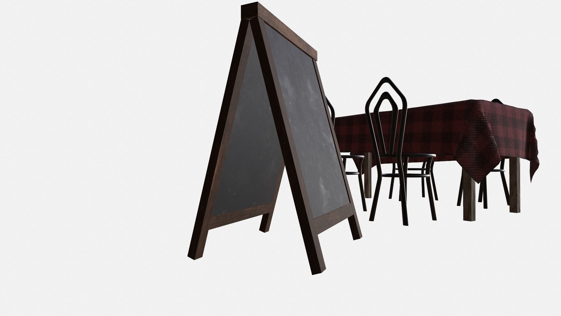 Resturant furnitures Low-poly 3D model_2
