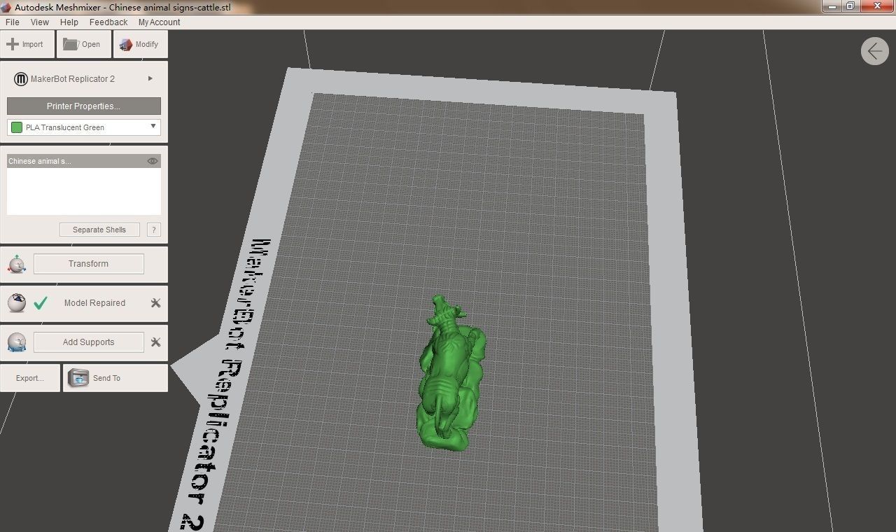 Chinese animal signs cattle 3D print model_4