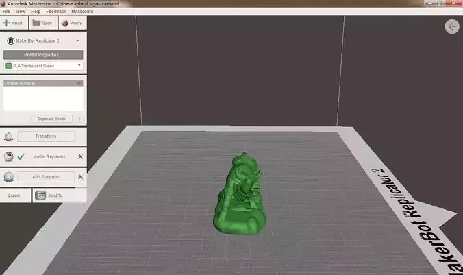 Chinese animal signs cattle 3D print model