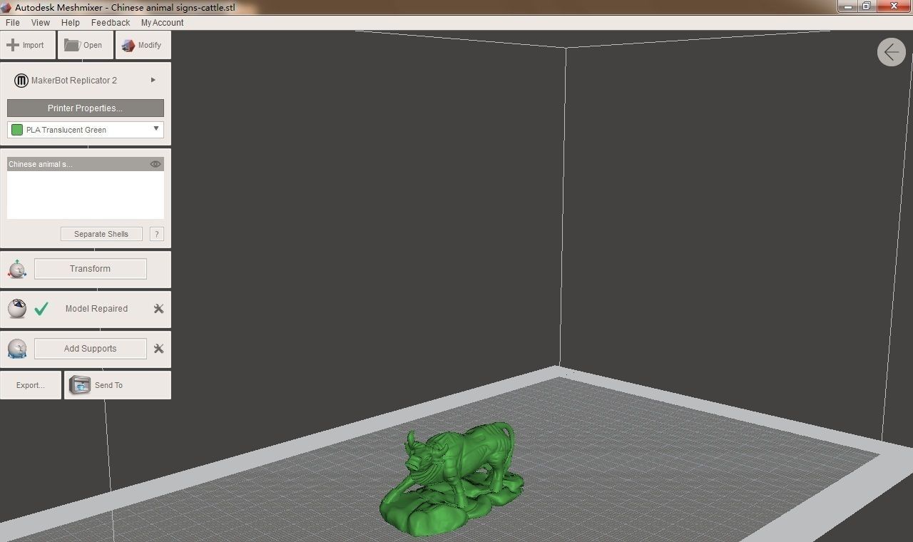 Chinese animal signs cattle 3D print model_2