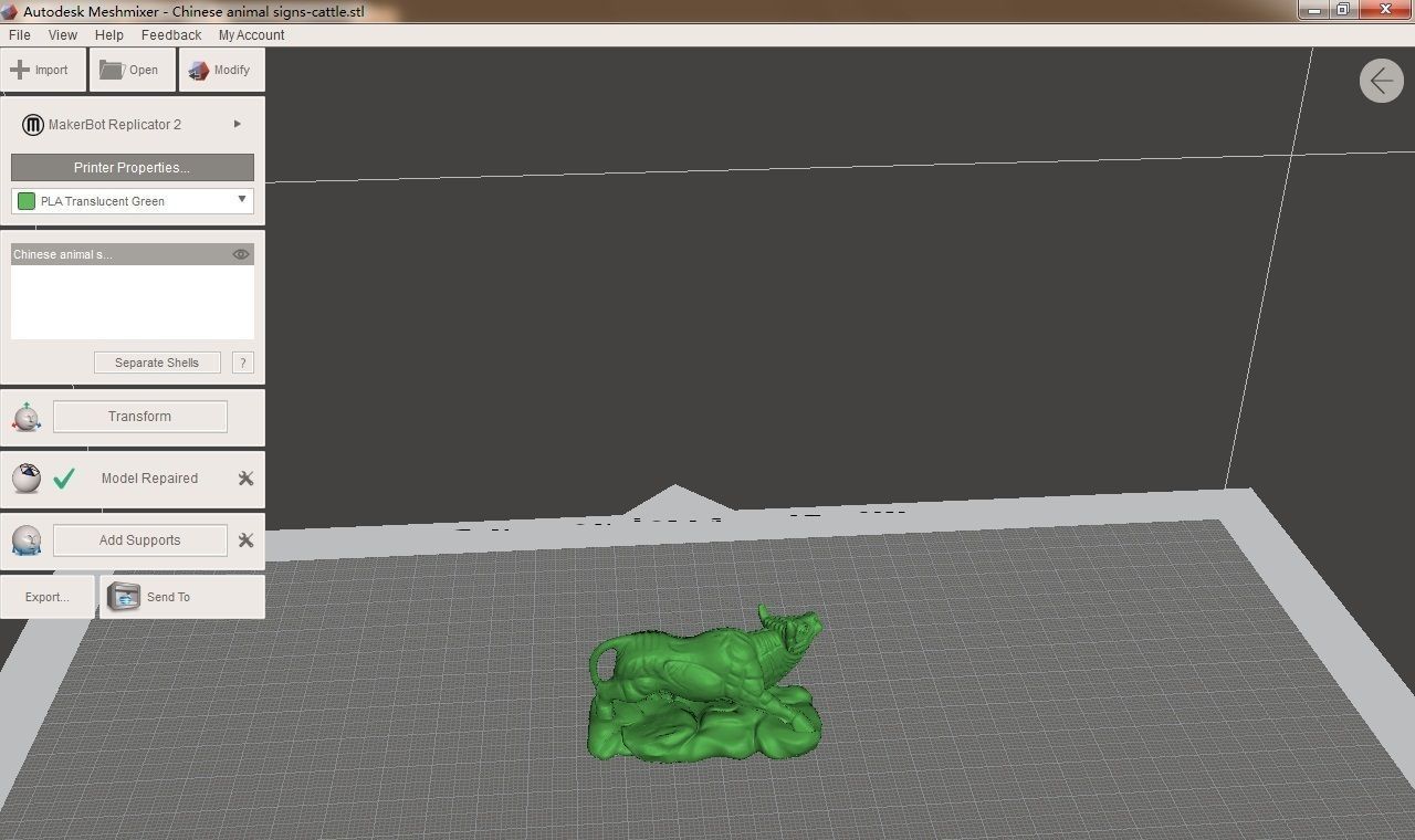 Chinese animal signs cattle 3D print model_3