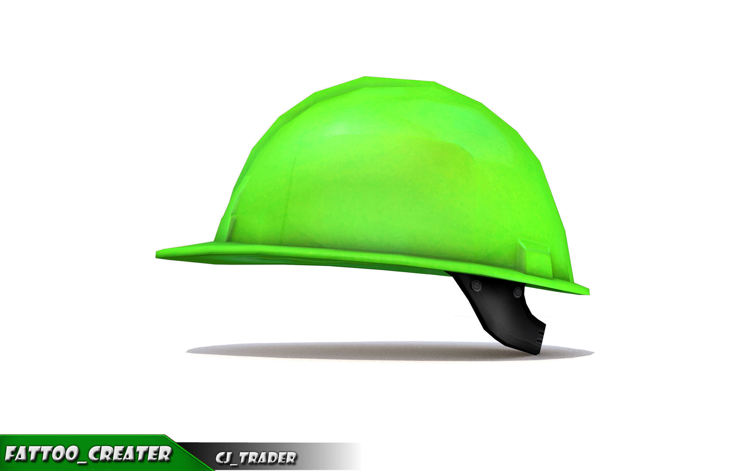 Worker Helmet Green Safety Helmet Lowpoly 3d model Low-poly 3D model_3