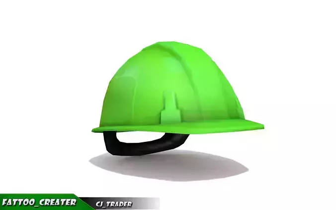 Worker Helmet Green Safety Helmet Lowpoly 3d model