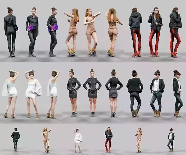 6 Realistic Female Characters Vol 7 Low-poly 3D model