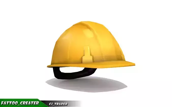 Worker Helmet Yellow Safety Helmet Lowpoly 3d model