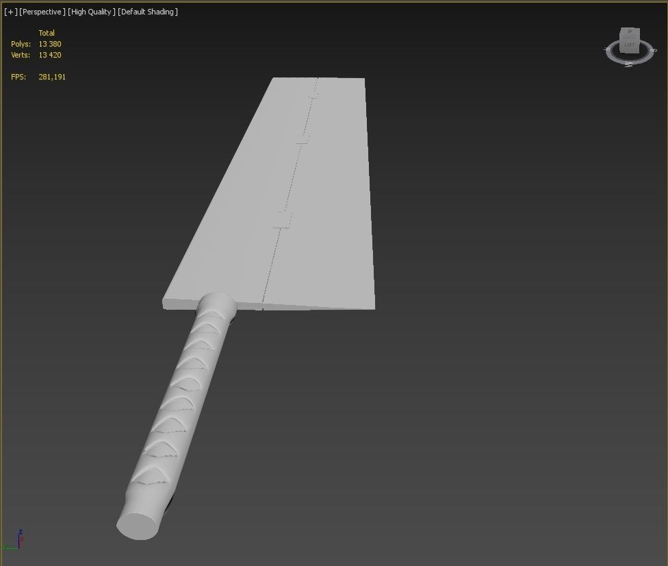 Darui Sword Naruto- Cleaver Sword Low-poly 3D model_7