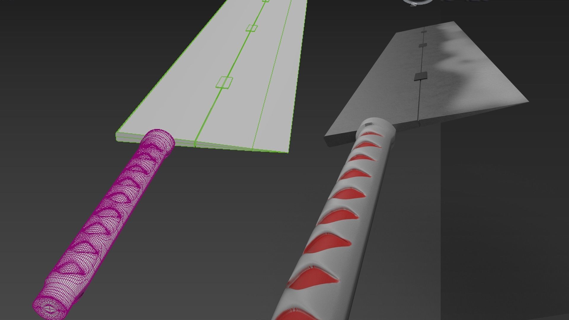 Darui Sword Naruto- Cleaver Sword Low-poly 3D model_4