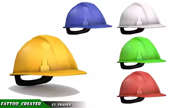 Worker Safety Helmet Collection Lowpoly 3d model