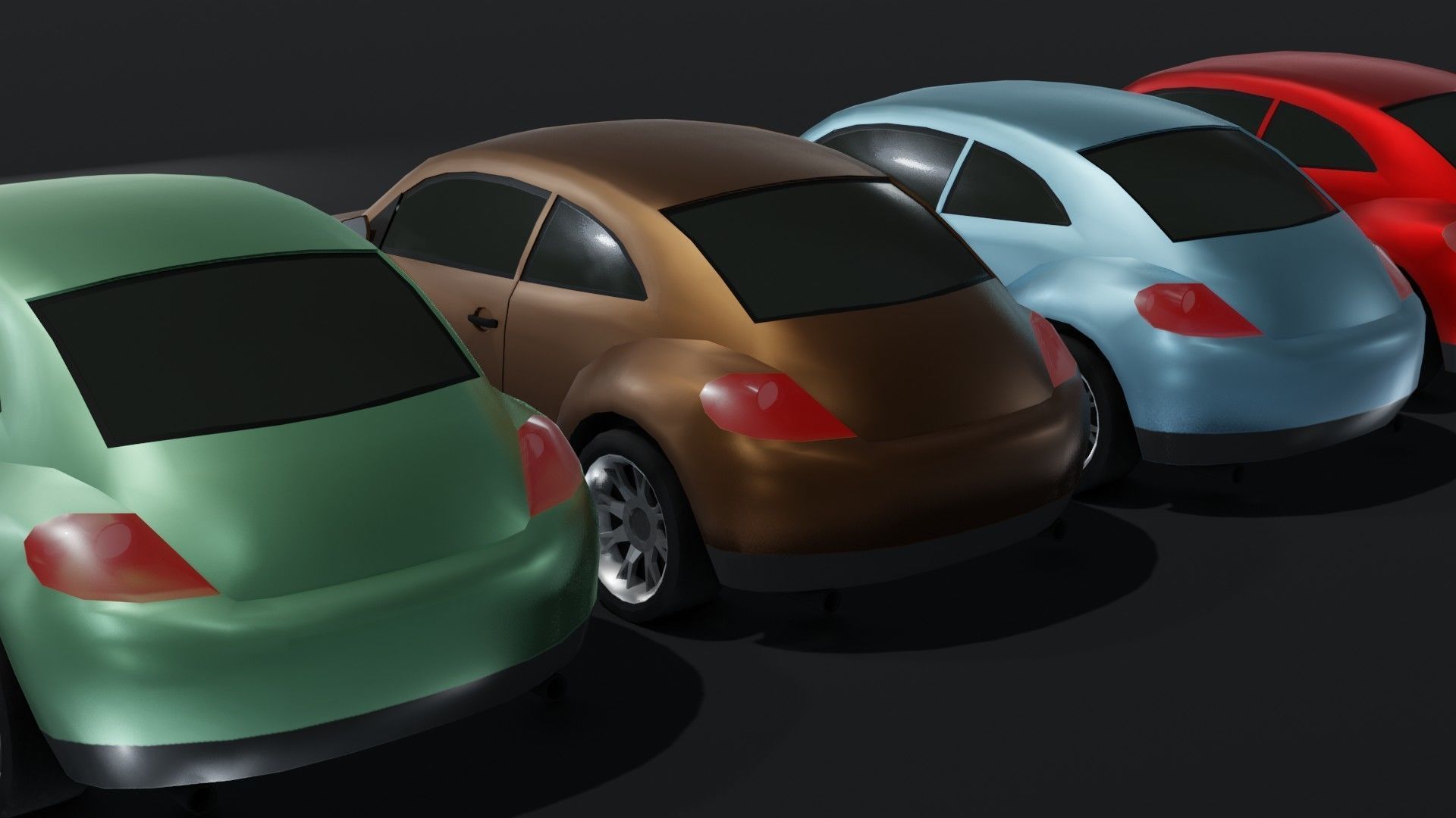 Compact Car Generic Low-poly 3D model_7