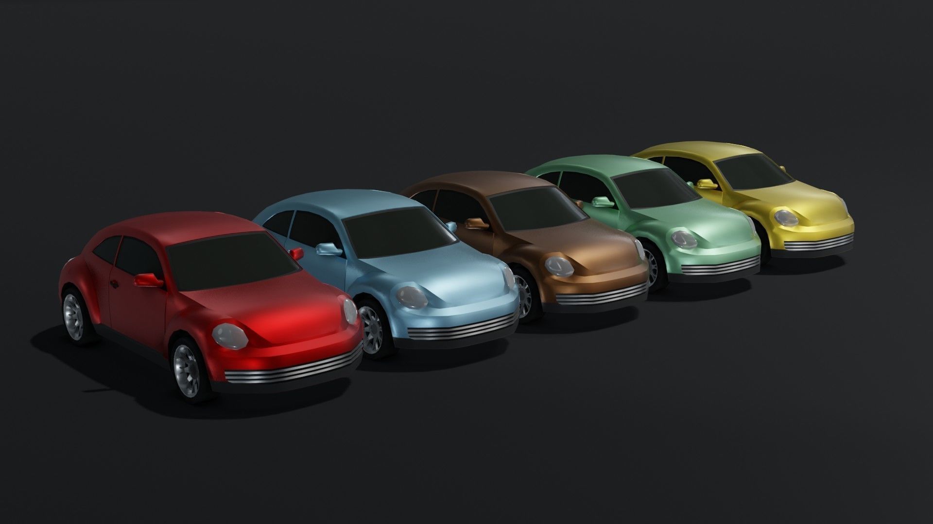 Compact Car Generic Low-poly 3D model_9