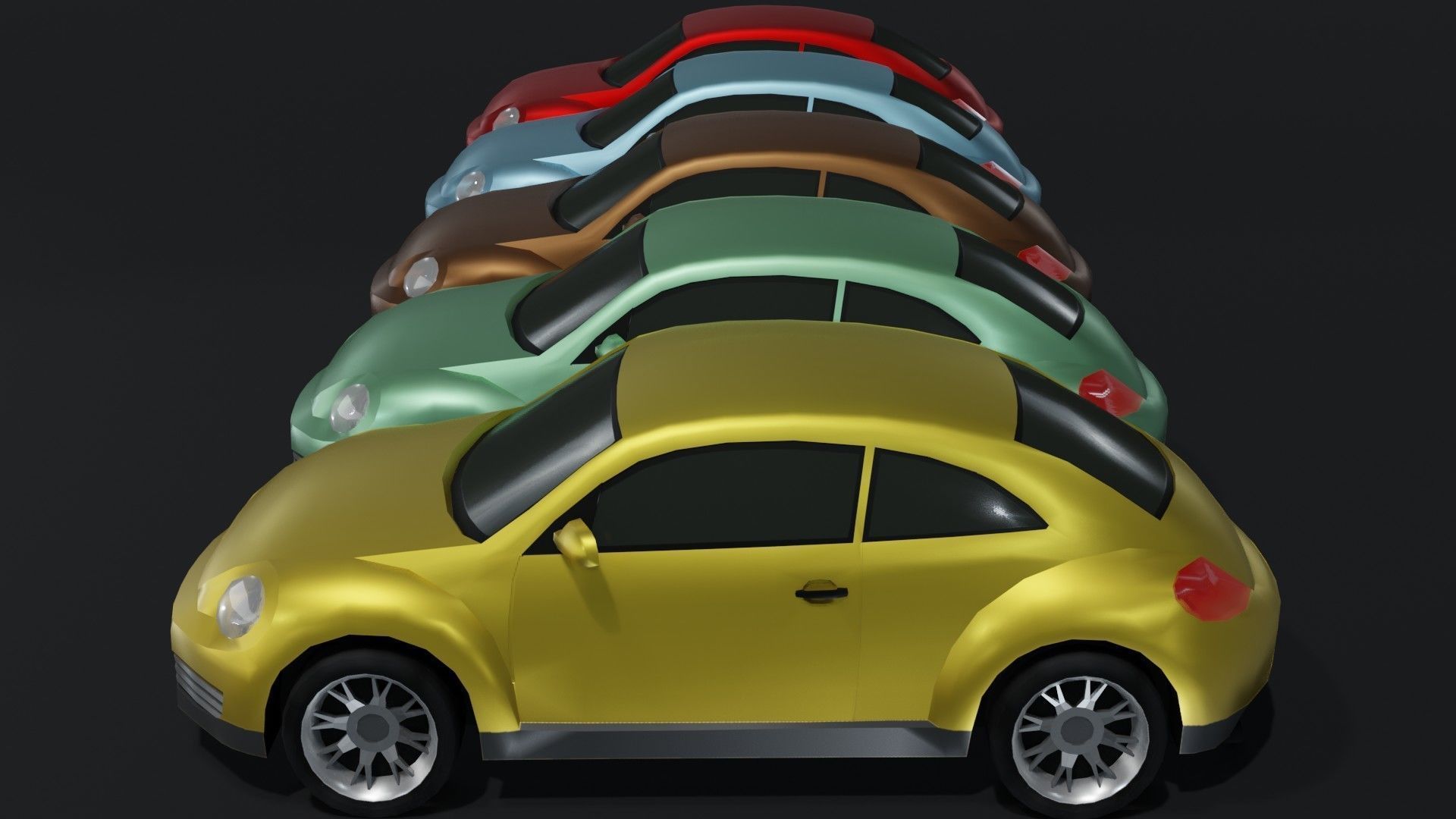 Compact Car Generic Low-poly 3D model_15