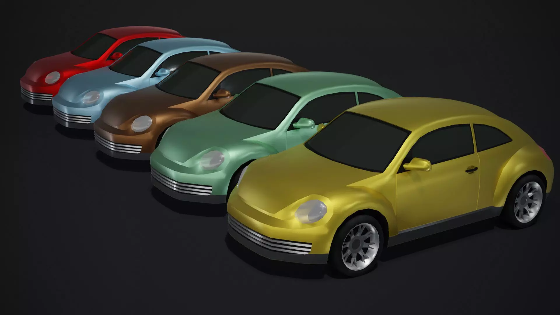 Compact Car Generic Low-poly 3D model_0