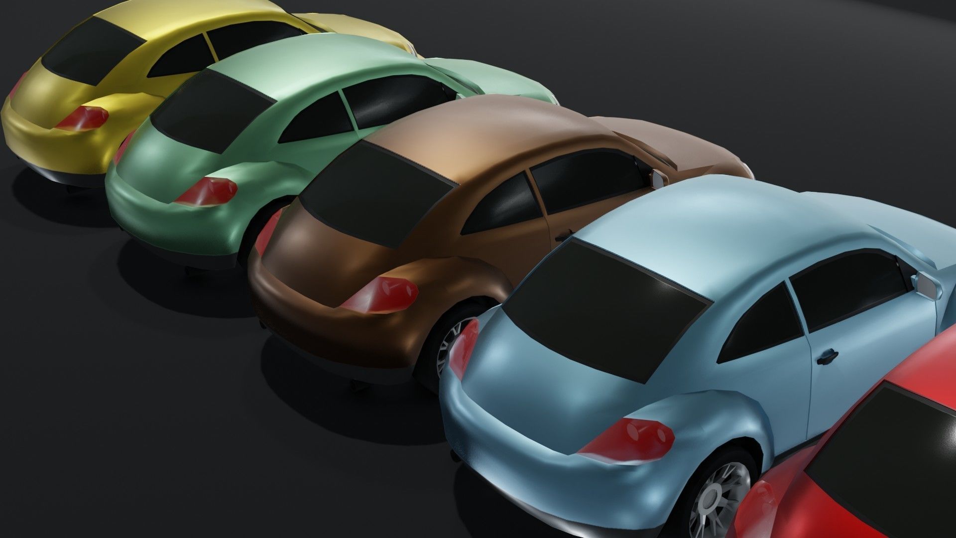 Compact Car Generic Low-poly 3D model_17