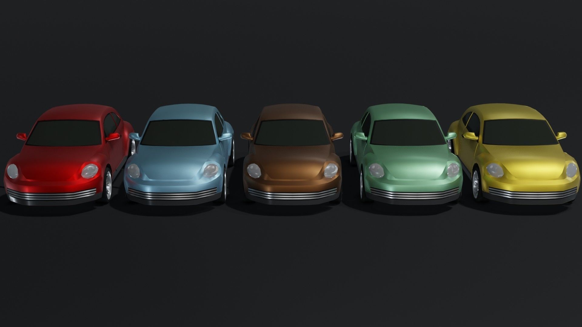 Compact Car Generic Low-poly 3D model_14