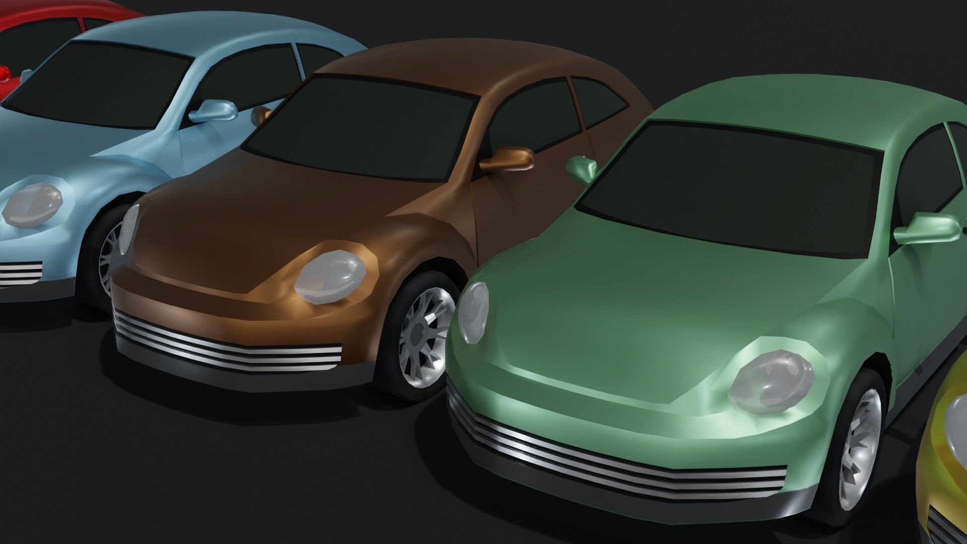 Compact Car Generic Low-poly 3D model_18