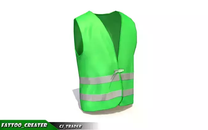 Worker Vest Safety Green Vest Lowpoly 3d model