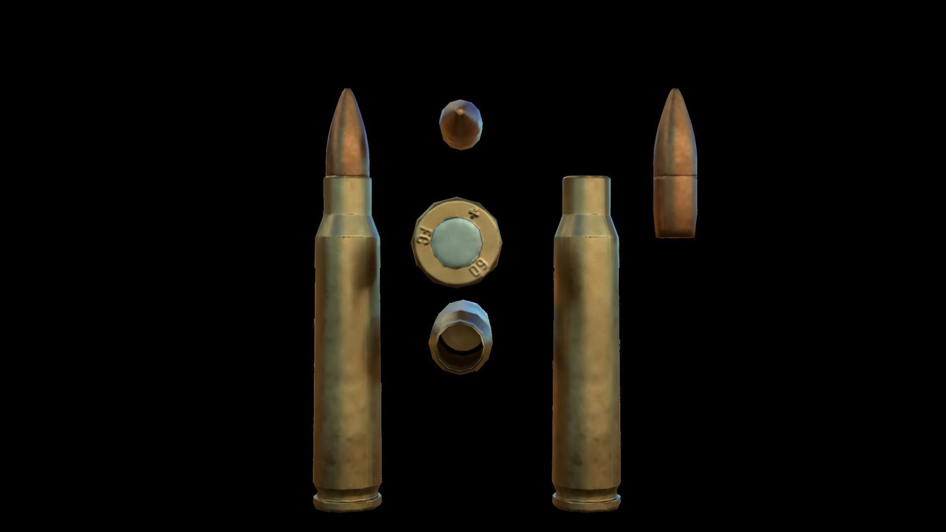 223 Bullet Low-poly 3D model_1