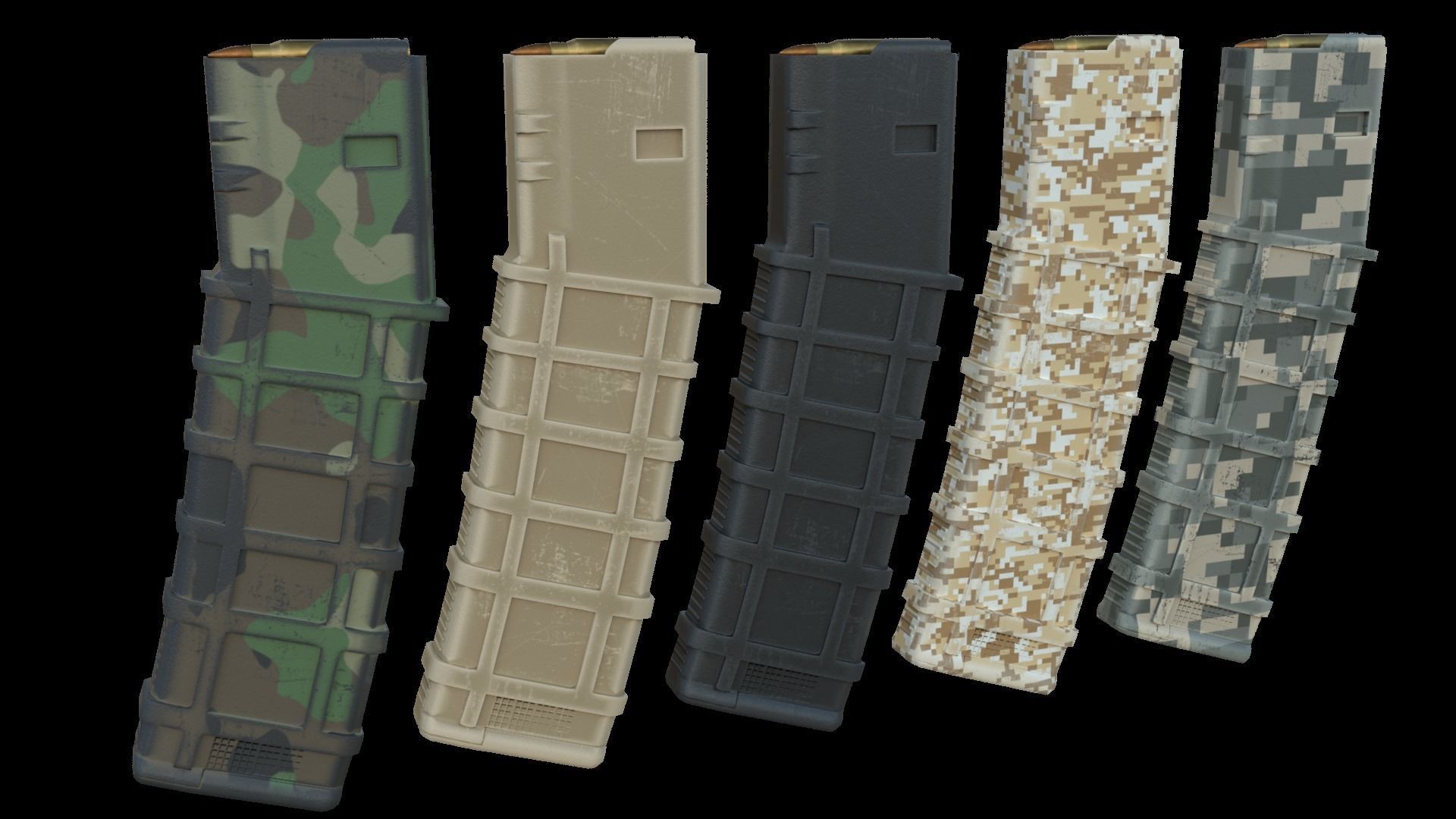 223 Bullet Low-poly 3D model_3