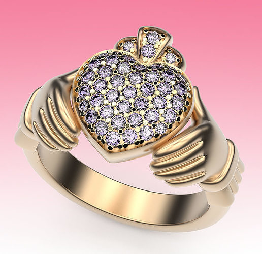 Ring Claddagh 3D print model