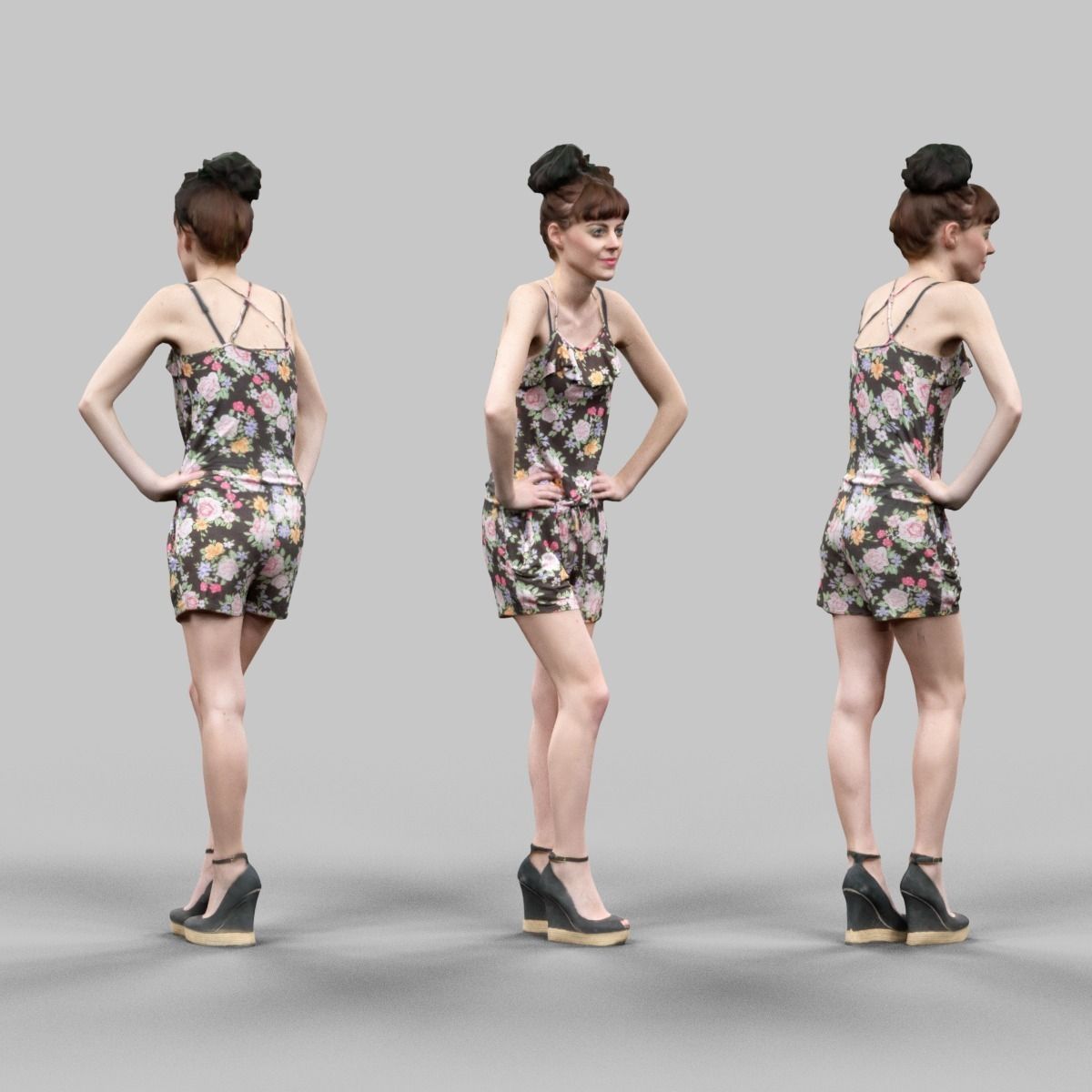 6 Realistic Female Characters Vol 10 Low-poly 3D model_5