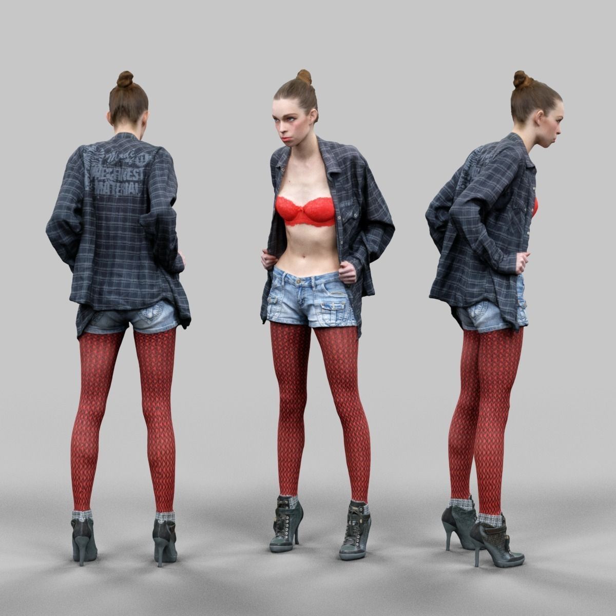 6 Realistic Female Characters Vol 10 Low-poly 3D model_1