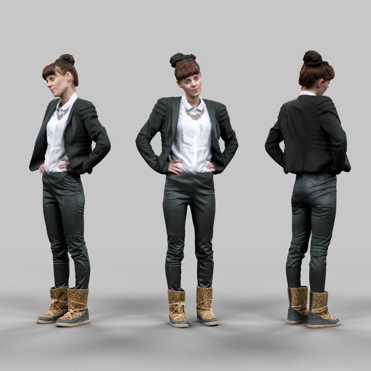 6 Realistic Female Characters Vol 10 Low-poly 3D model_3