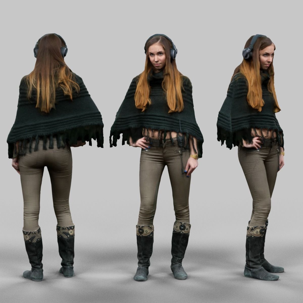 6 Realistic Female Characters Vol 10 Low-poly 3D model_6